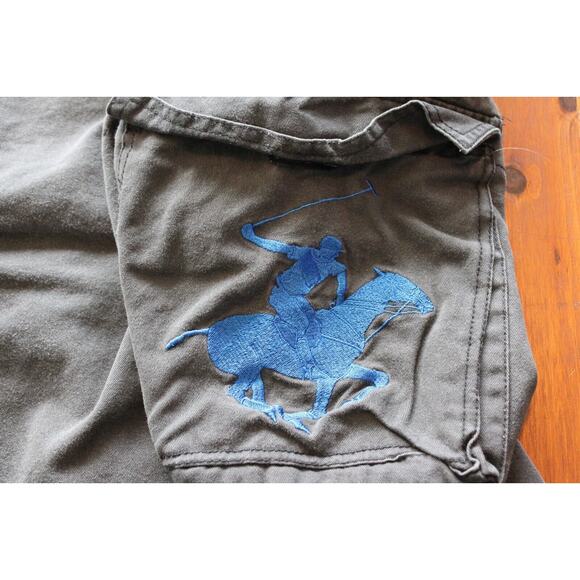 Beverly Hills Polo Club Black Cargo Shorts Big Pony Men's Size 36 *RARE - Picture 4 of 10